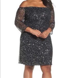 Pisarro Nights off the shoulder sequin dress